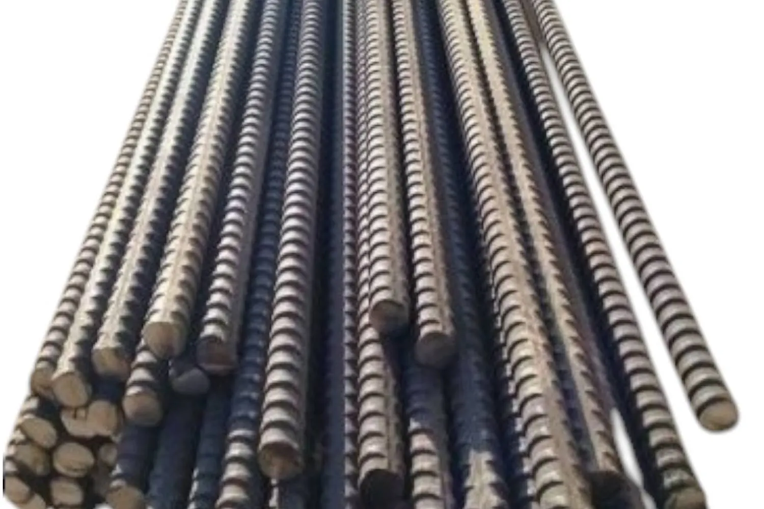 Bundles of steel reinforcement bars (iron rods)