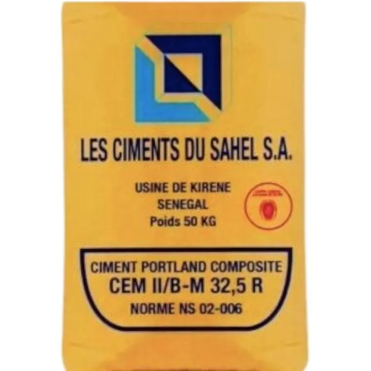 A 50 kg bag of Les Ciments du Sahel cement