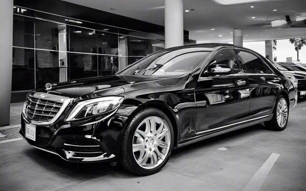 Black Mercedes-Benz S-Class saloon